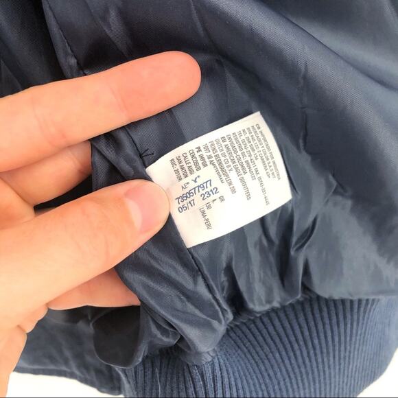 AMERICAN EAGLE Honestly Bomber Jacket Navy White S - Picture 7 of 11